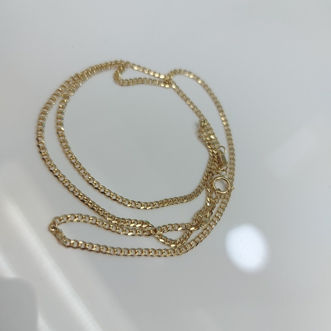 CADENAS TEJIDO BARBADA ORO 10K 50 CM 3.5 GR (NUEVO)