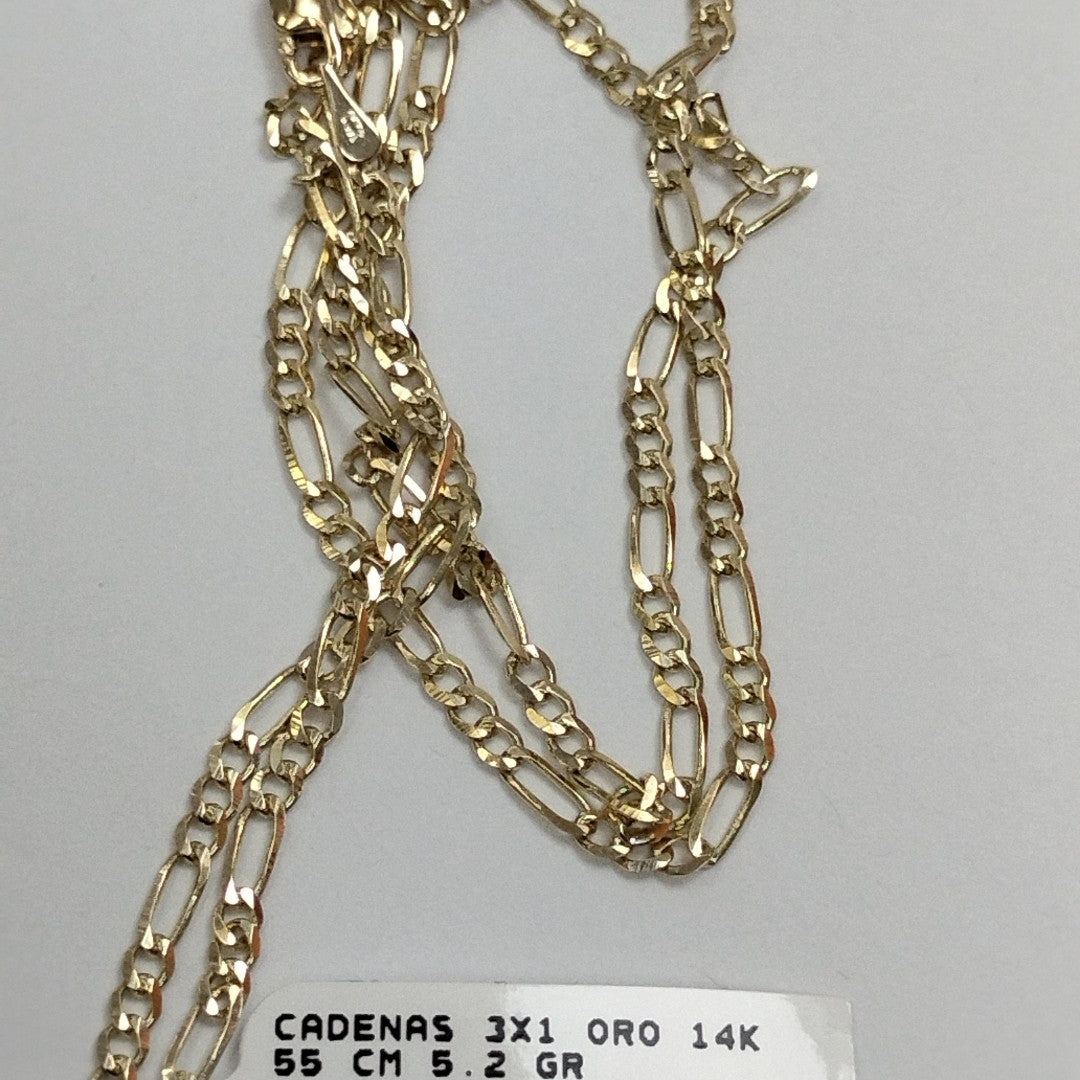 CADENAS 3X1 ORO 14K 55 CM 5.2 GR (NUEVO)