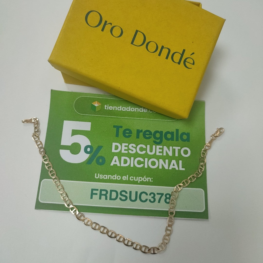 PULSERAS TEJIDO MARINERA ORO 14K 21 CM 3.4 GR (NUEVO)