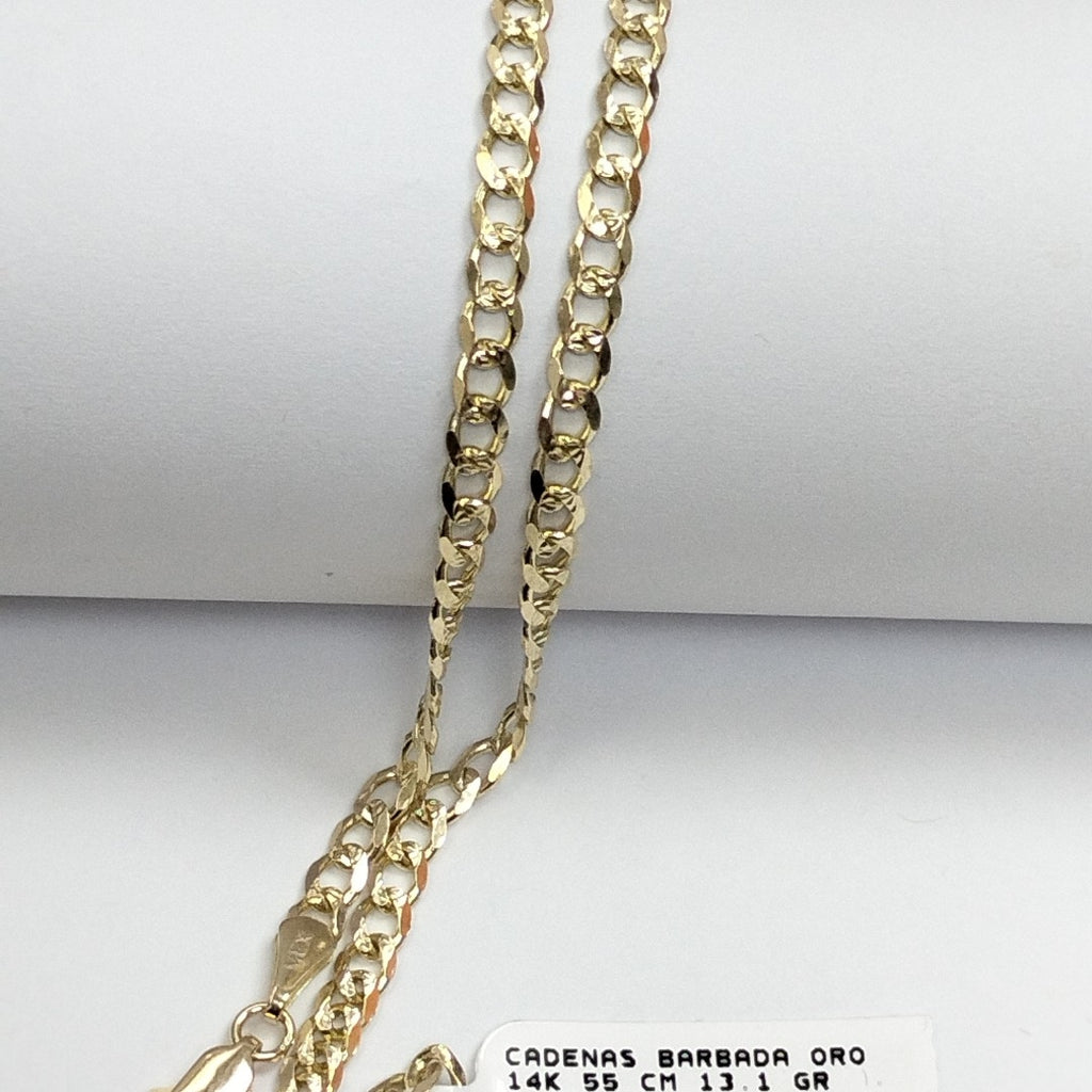 CADENAS BARBADA ORO 14K 55 CM 13.1 GR (NUEVO)