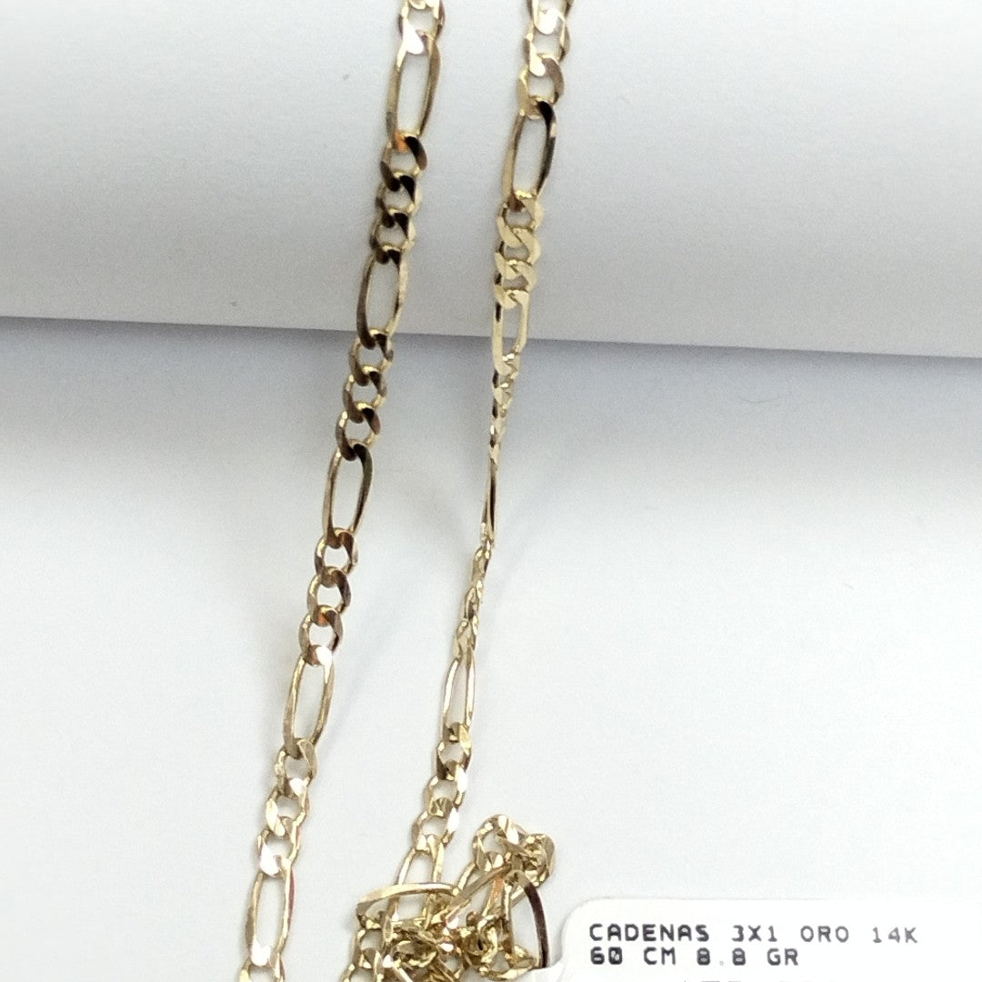 CADENAS 3X1 ORO 14K 60 CM 8.8 GR (NUEVO)
