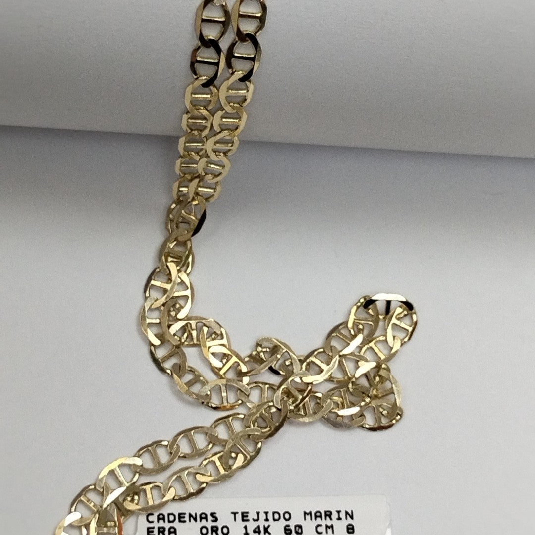 CADENAS TEJIDO MARINERA ORO 14K 60 CM 8.8 GR (NUEVO)