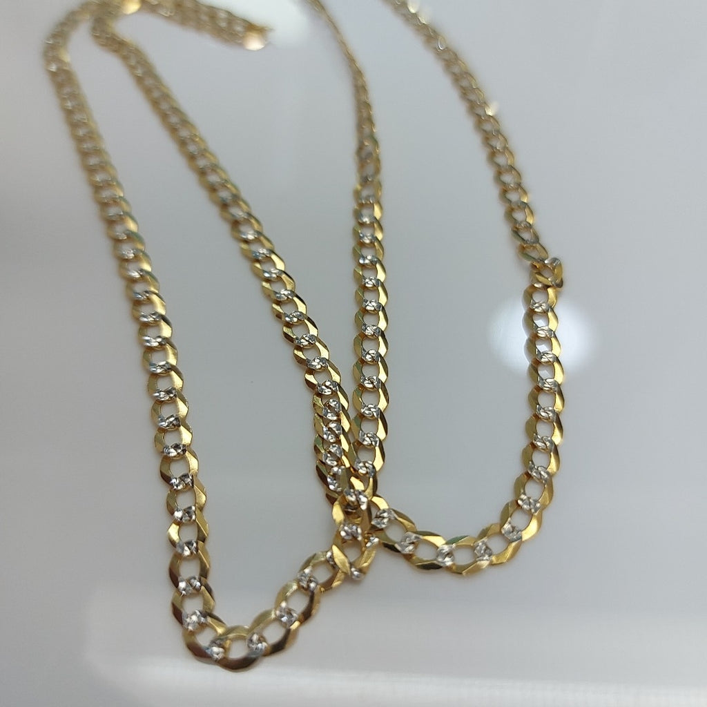 CADENAS BARBADA DIAMANTADA ORO 14K 60 CM 9.5 GR (NUEVO)