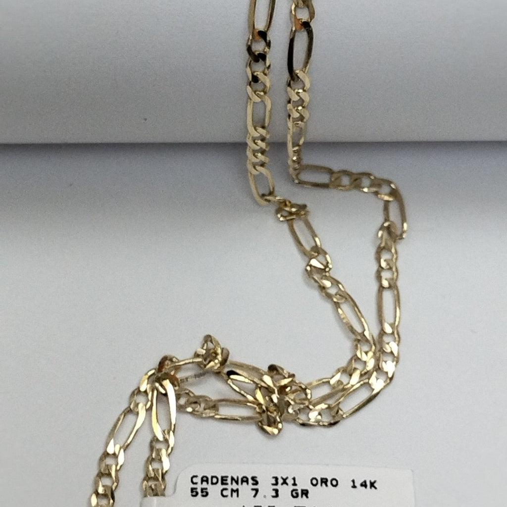 CADENAS 3X1 ORO 14K 55 CM 7.3 GR (NUEVO)