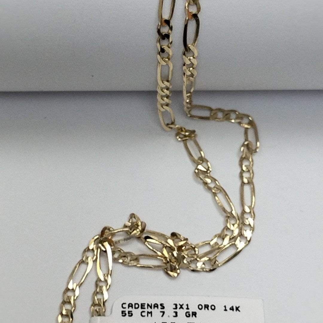 CADENAS 3X1 ORO 14K 55 CM 7.3 GR (NUEVO)