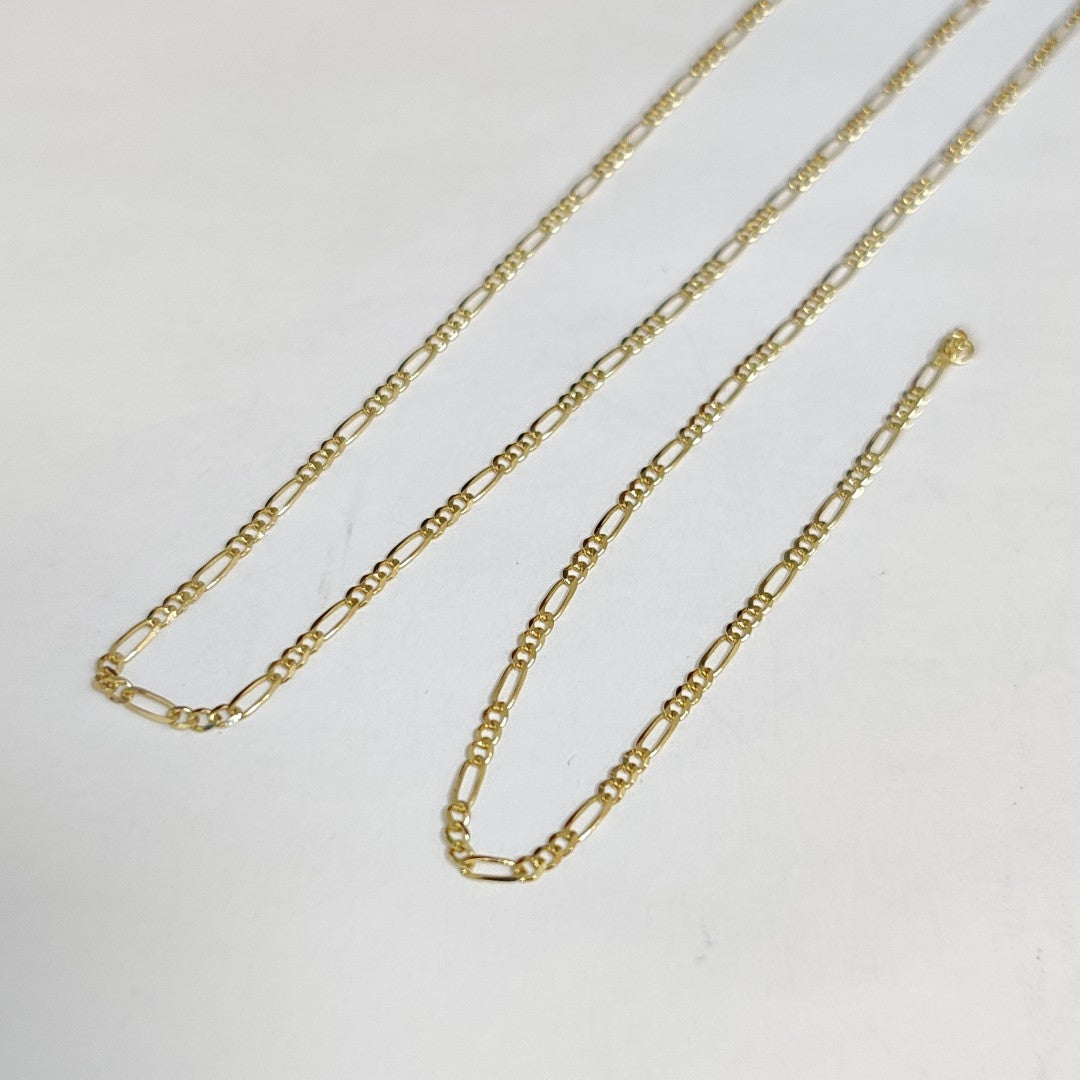 CADENAS TEJIDO 3X1 ORO 10K 55 CM 3.2 GR (NUEVO)