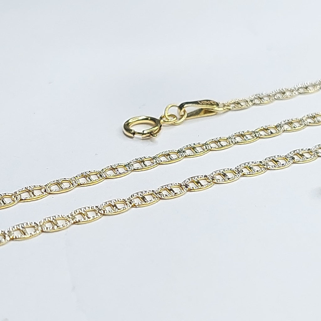CADENAS TEJIDO GUCHI DIAMANTADO ORO 10K 55 CM 3.8 GR (NUEVO)