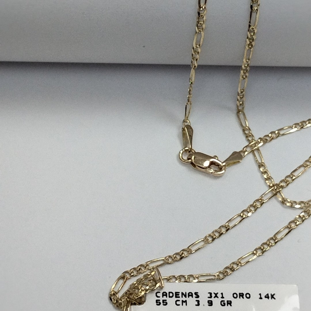 CADENAS 3X1 ORO 14K 55 CM 3.9 GR (NUEVO)