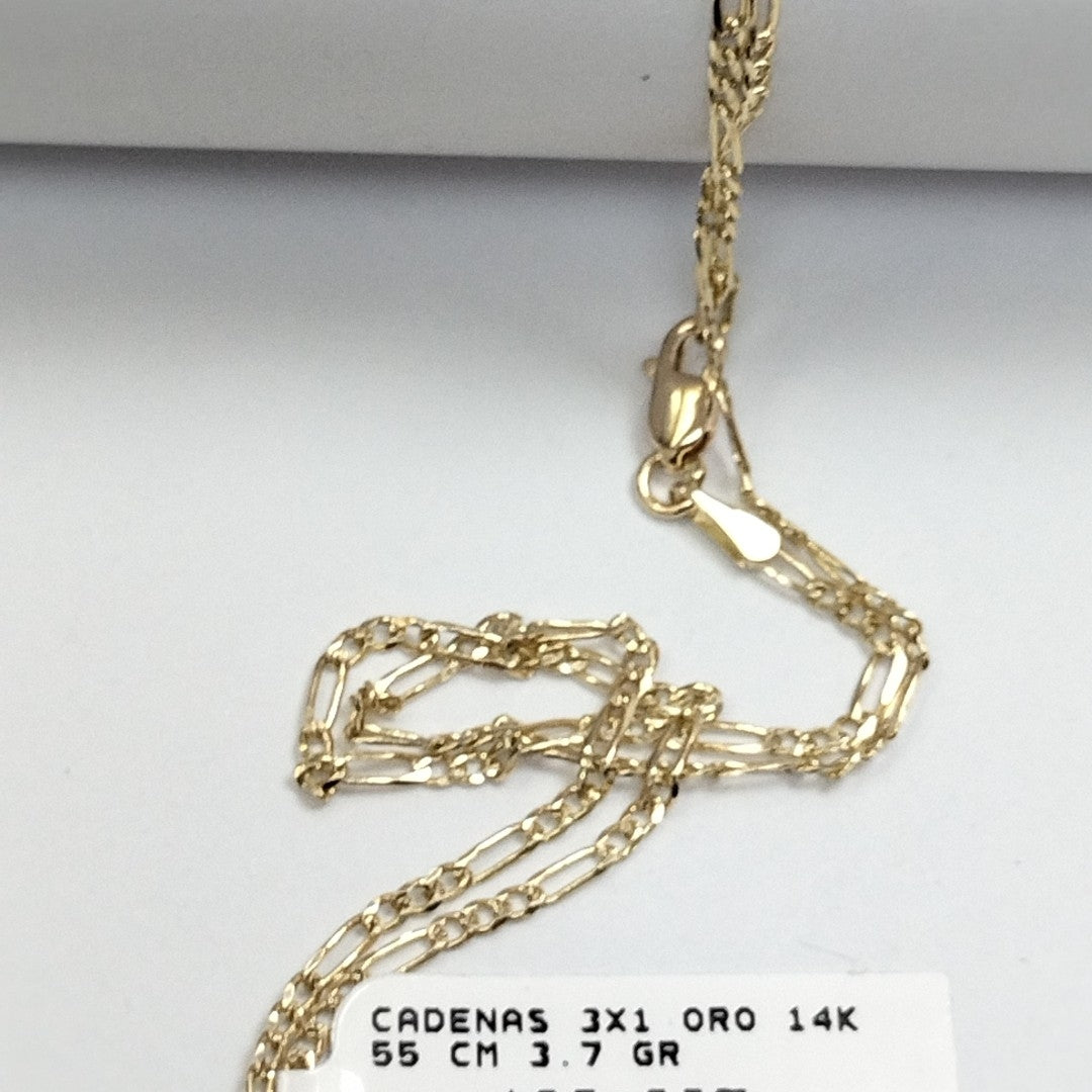 CADENAS 3X1 ORO 14K 55 CM 3.7 GR (NUEVO)