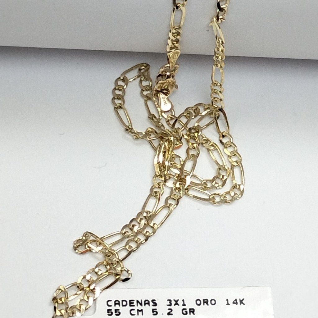 CADENAS 3X1 ORO 14K 55 CM 5.2 GR (NUEVO)