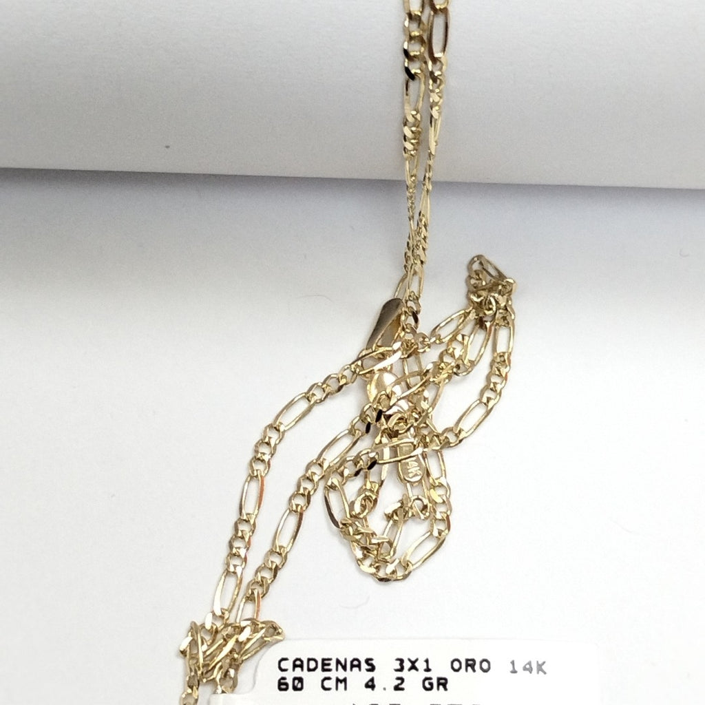CADENAS 3X1 ORO 14K 60 CM 4.2 GR (NUEVO)