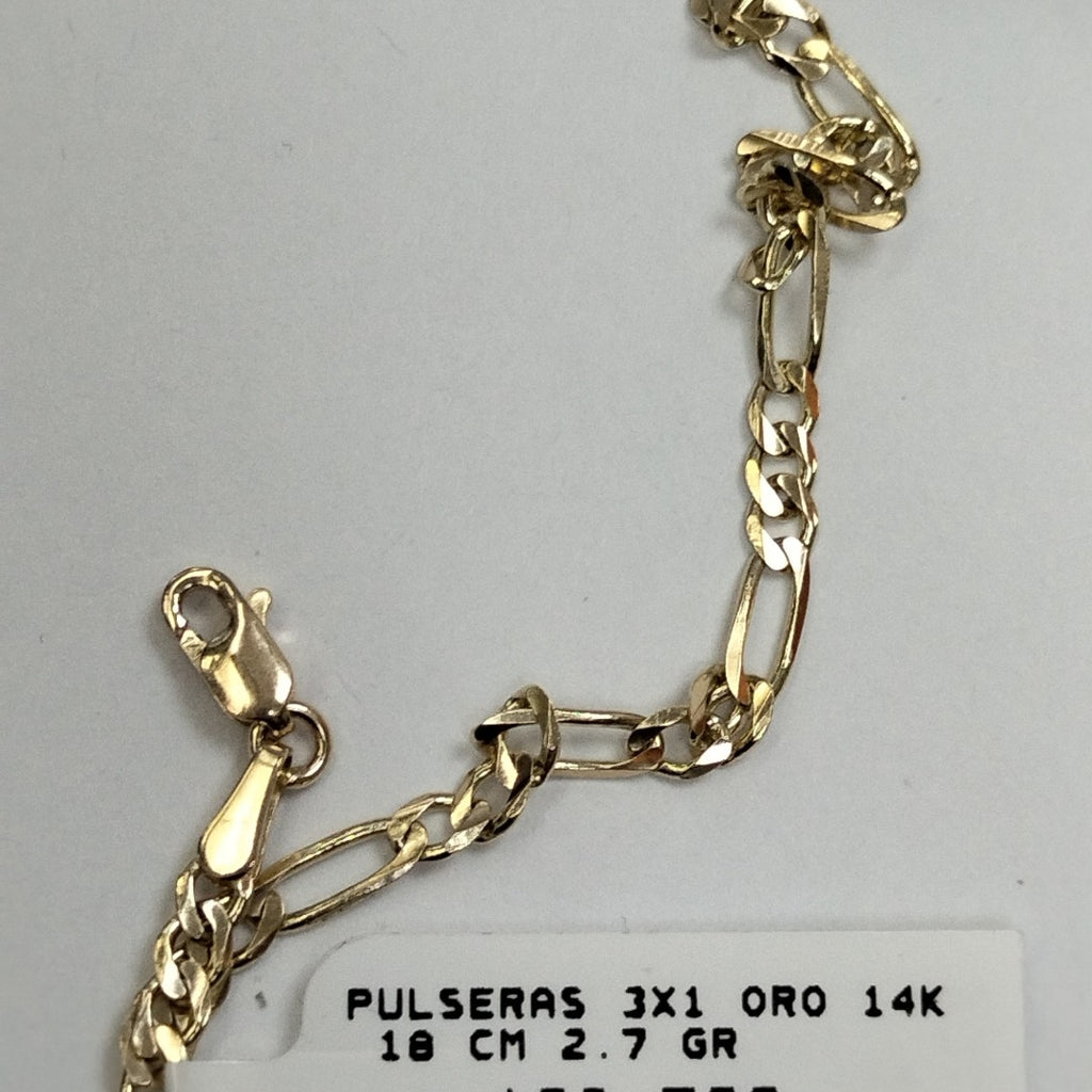 PULSERAS 3X1 ORO 14K 18 CM 2.7 GR (NUEVO)