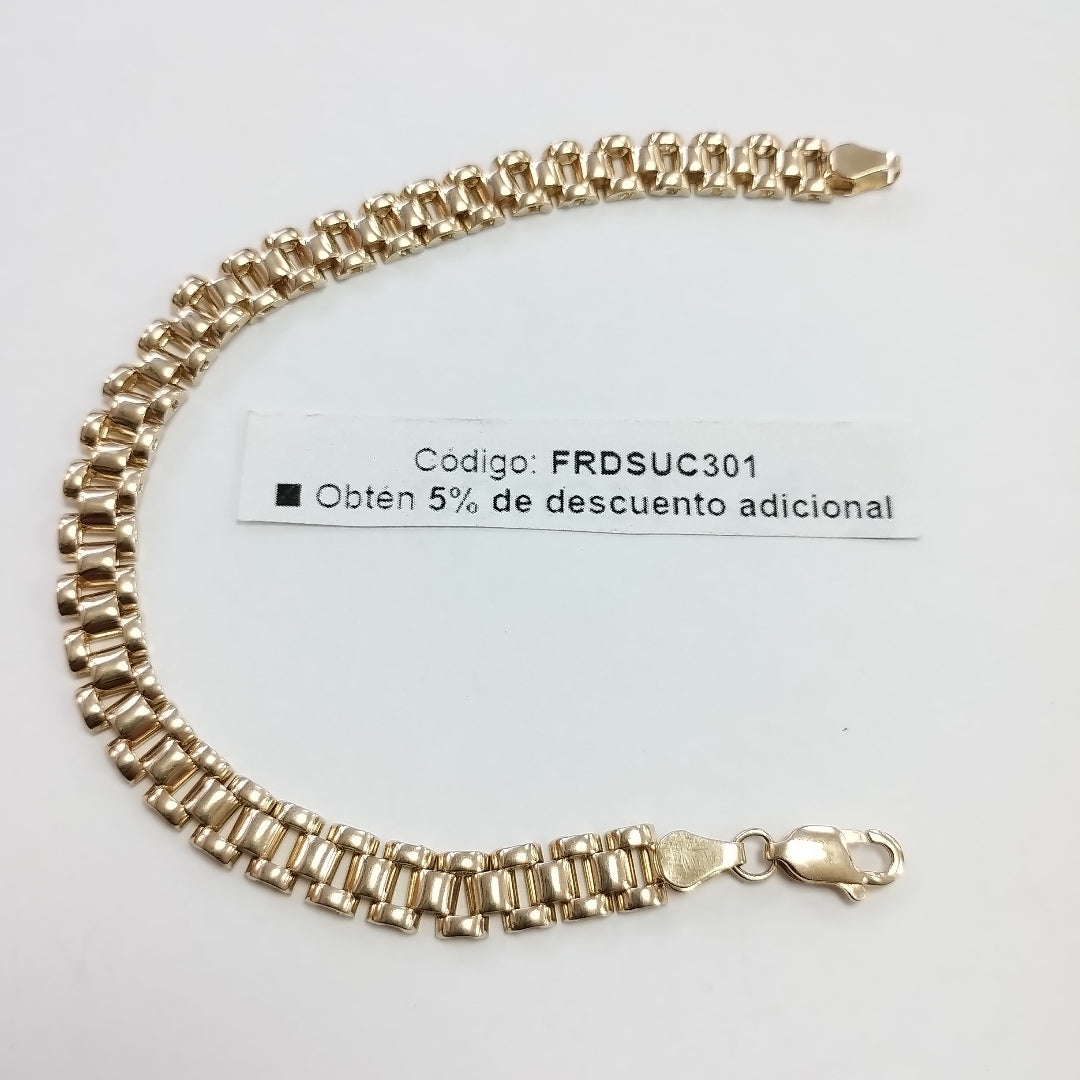 PULSERAS TEJIDO ESPECIAL ORO 10K 21 CM 11.8 GR (NUEVO)