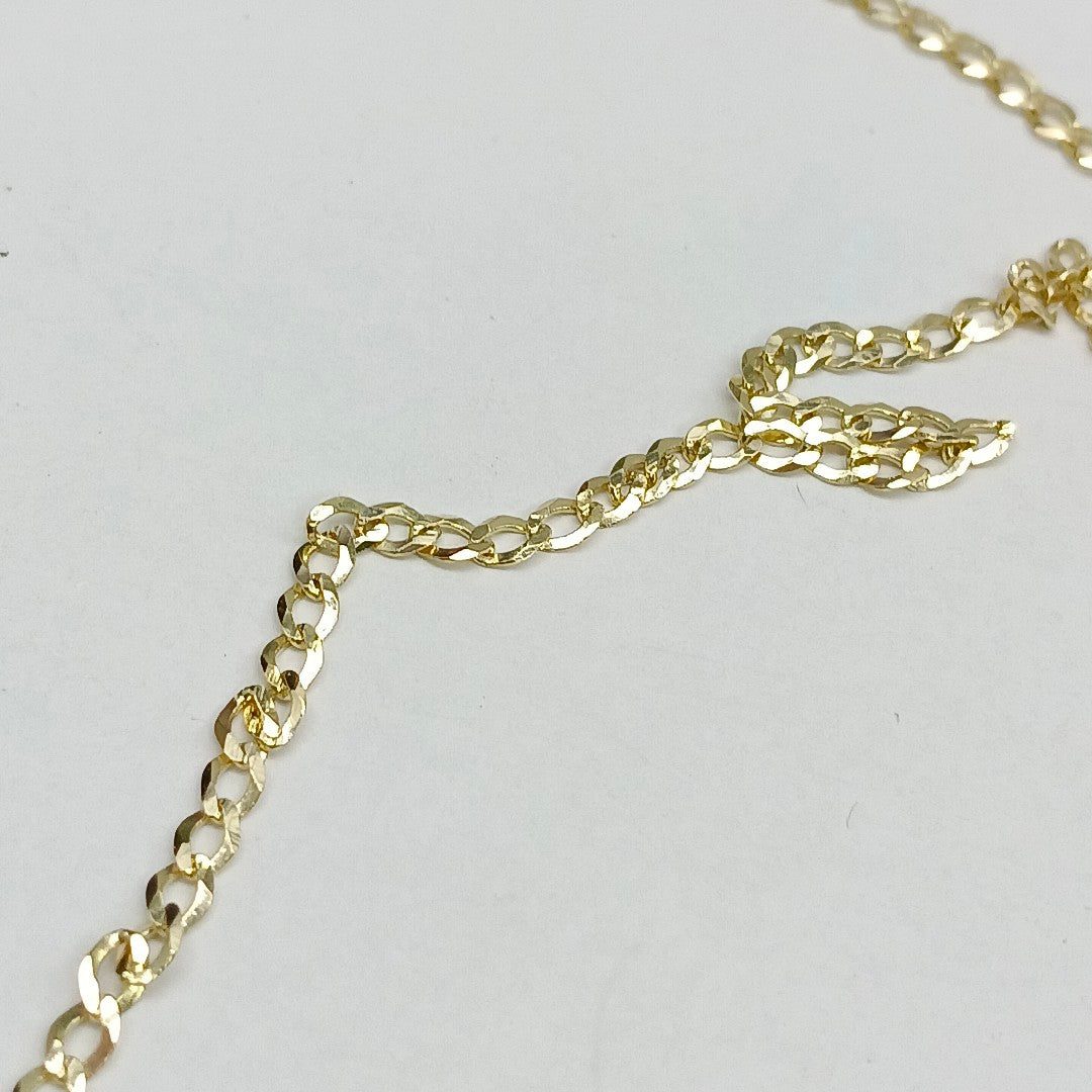 CADENAS TEJIDO BARBADA ORO 14K 60 CM 5.5 GR (NUEVO)