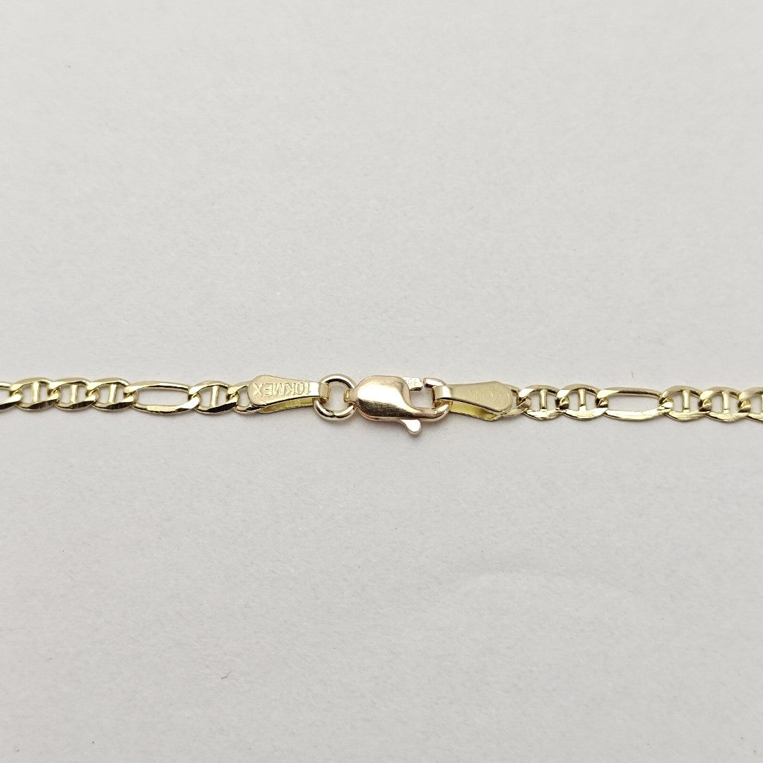 CADENAS TEJIDO FIGARO GUCHI ORO 10K 60 CM 5.2 GR (NUEVO)