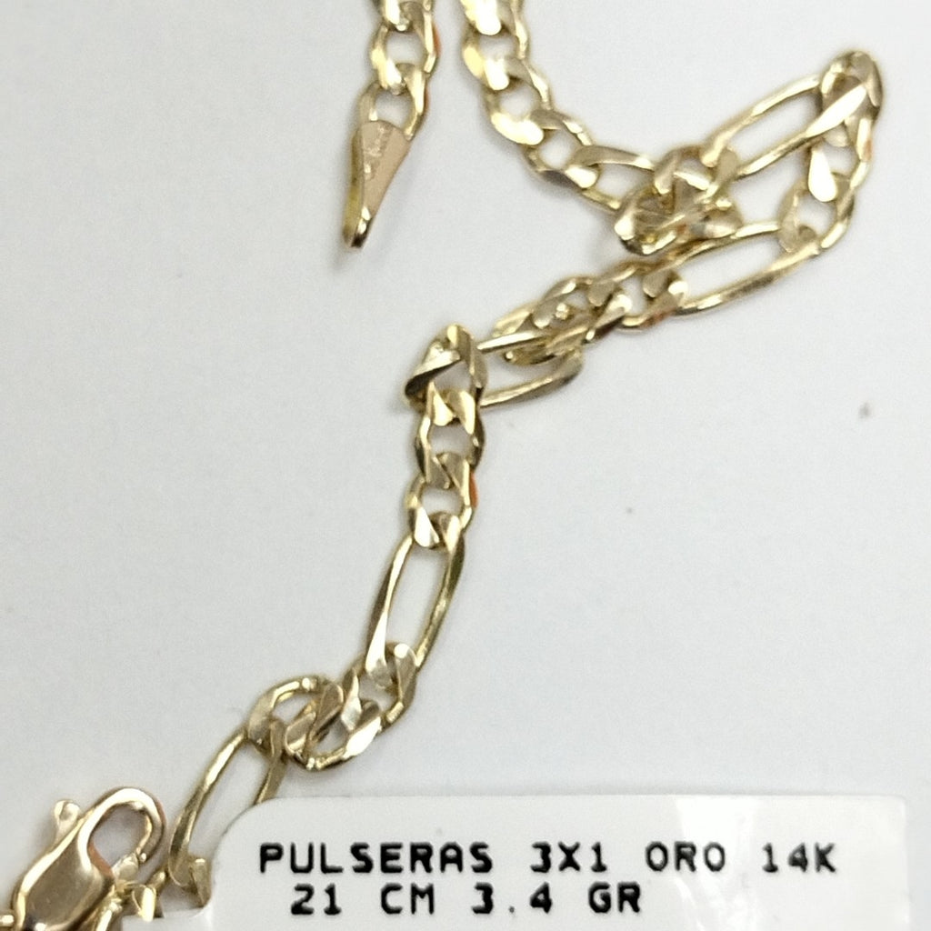 PULSERAS 3X1 ORO 14K 21 CM 3.4 GR (NUEVO)