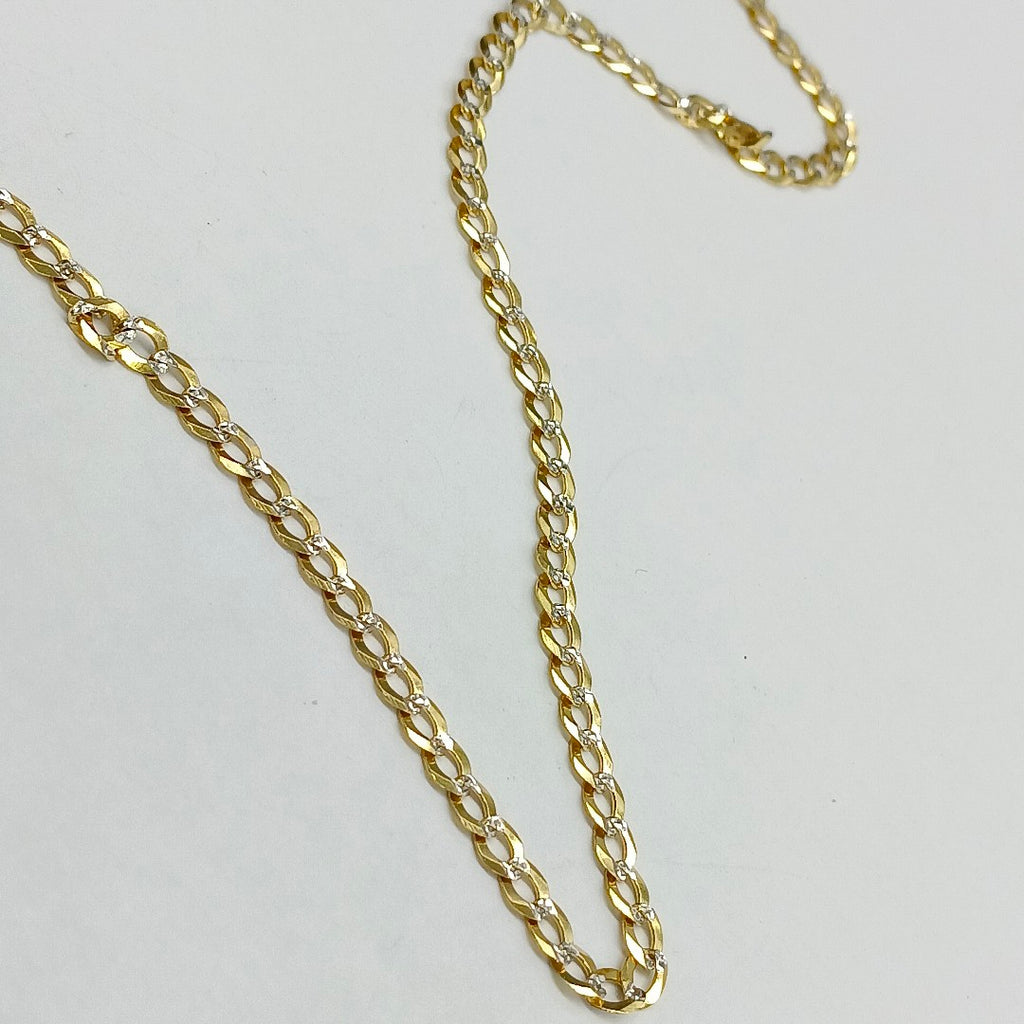 CADENAS BARBADA DIAMANTADA ORO 14K 55 CM 8.9 GR (NUEVO)