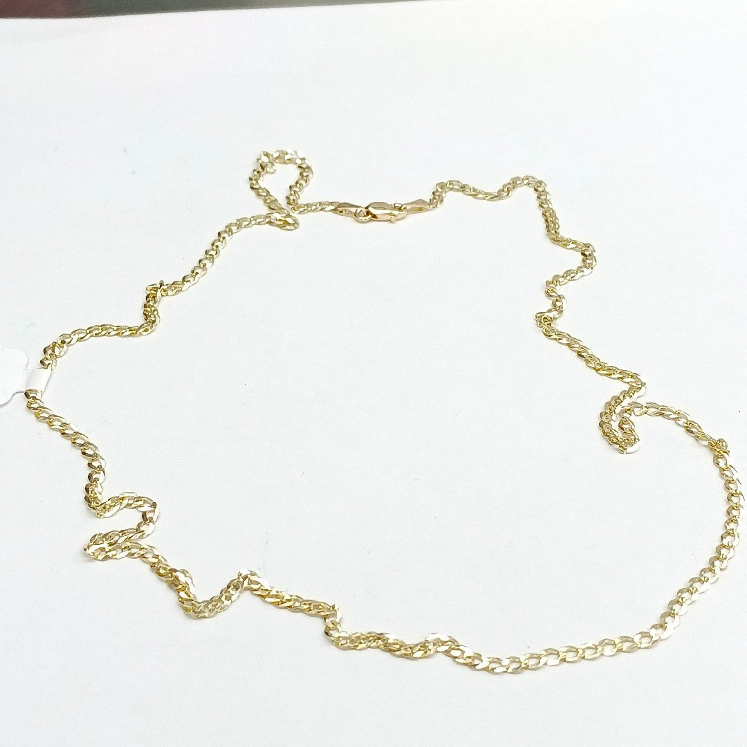 CADENAS TEJIDO BARBADA ORO 14K 60 CM 5.4 GR (NUEVO)