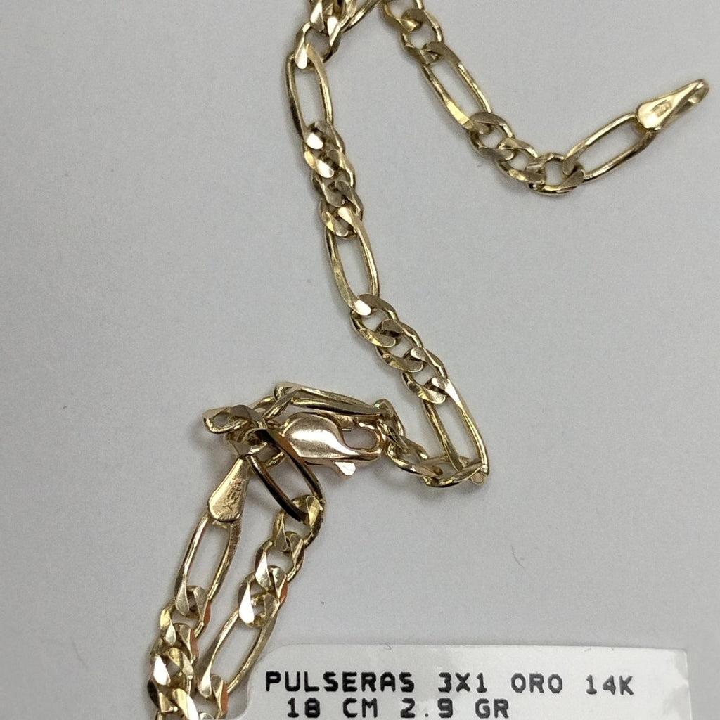 PULSERAS 3X1 ORO 14K 18 CM 2.9 GR (NUEVO)