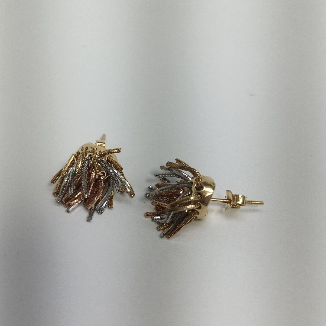ARETES PAR ORO COMBINADO 14 K 5,00 GRMS (SEMINUEVO)