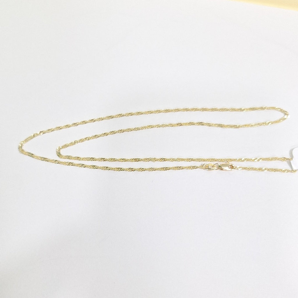 CADENAS TEJIDO MEDIO TZL ORO 14K 55 CM 3.1 GR (NUEVO)