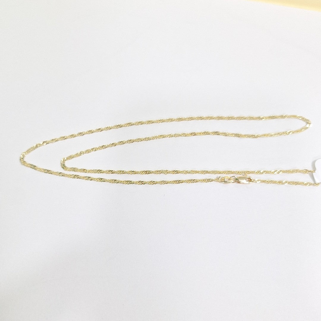 CADENAS TEJIDO MEDIO TZL ORO 14K 55 CM 3.1 GR (NUEVO)