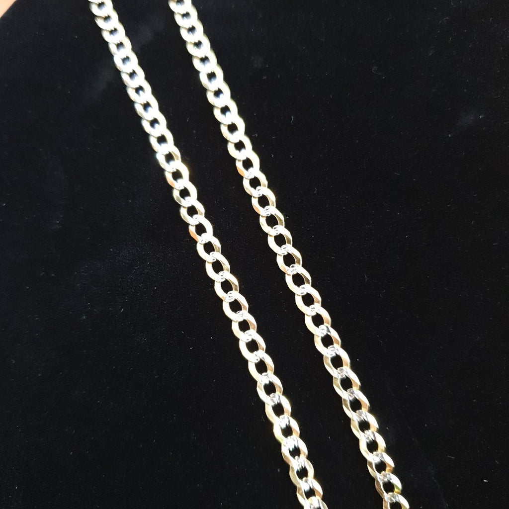 CADENAS BARBADA DIAMANTADA ORO 14K 60 CM 9.5 GR (NUEVO)