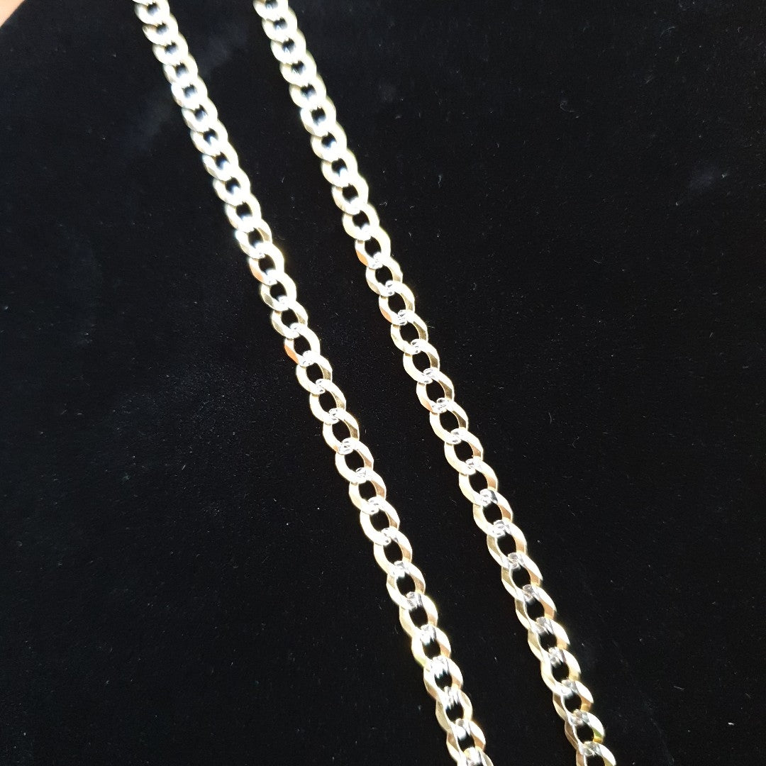 CADENAS BARBADA DIAMANTADA ORO 14K 60 CM 9.5 GR (NUEVO)