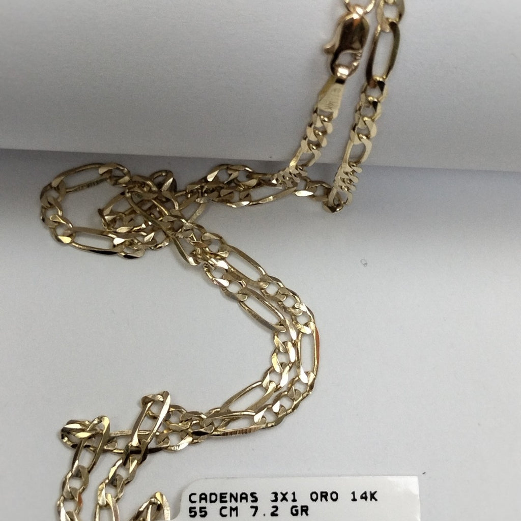 CADENAS 3X1 ORO 14K 55 CM 7.2 GR (NUEVO)