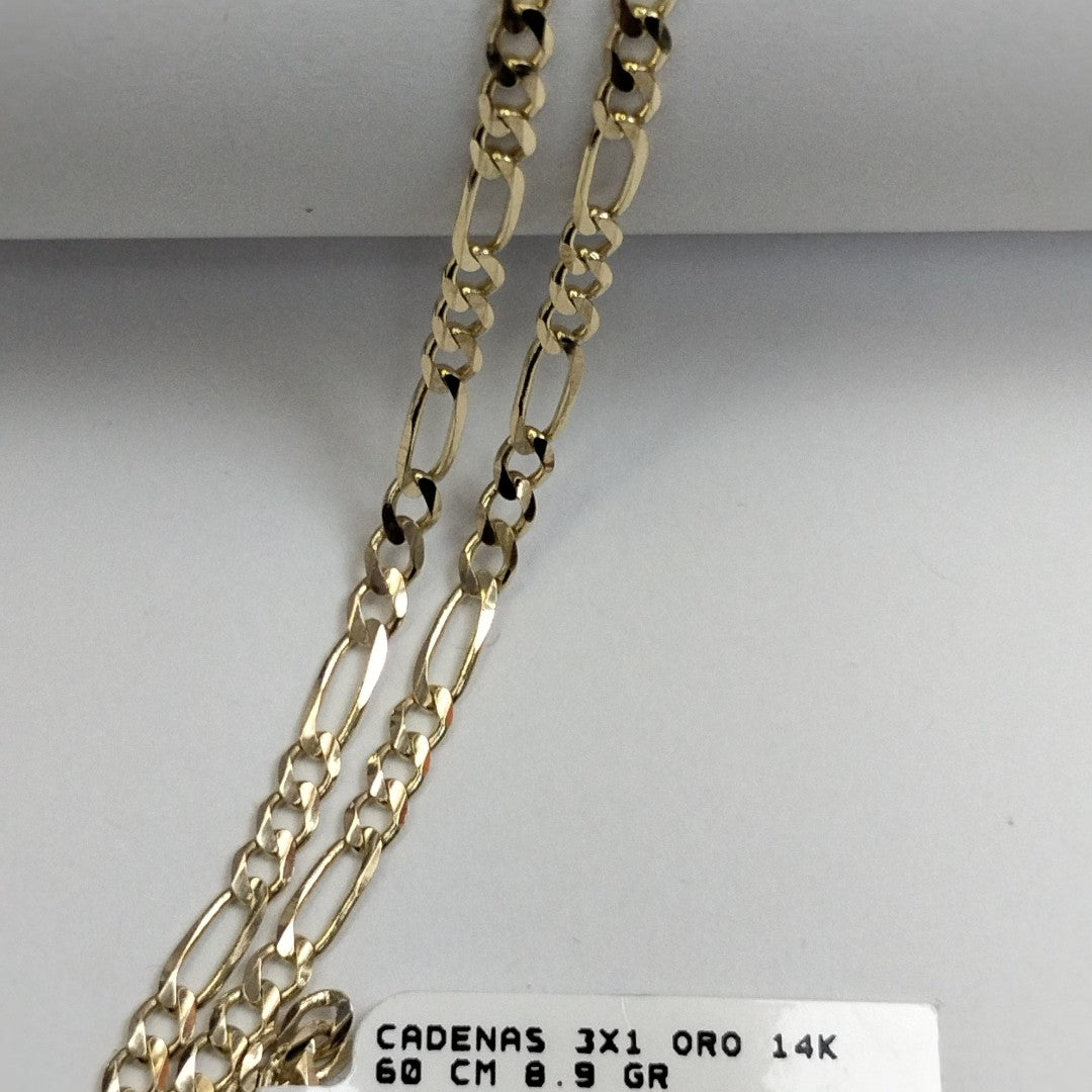 CADENAS 3X1 ORO 14K 60 CM 8.9 GR (NUEVO)
