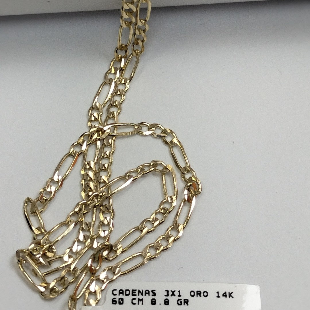 CADENAS 3X1 ORO 14K 60 CM 8.8 GR (NUEVO)