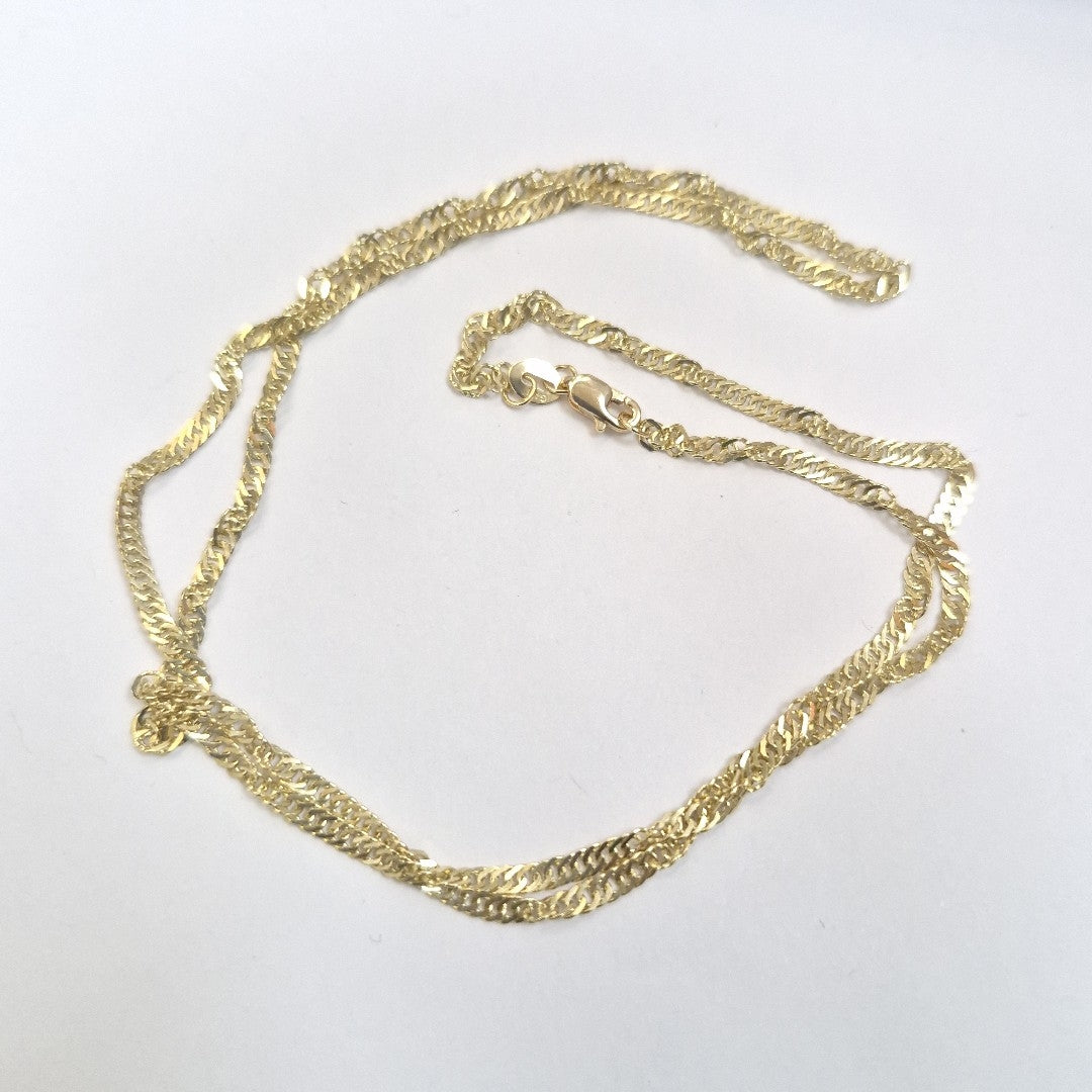 CADENAS TEJIDO MEDIO TZL ORO 14K 55 CM 5 GR (NUEVO)