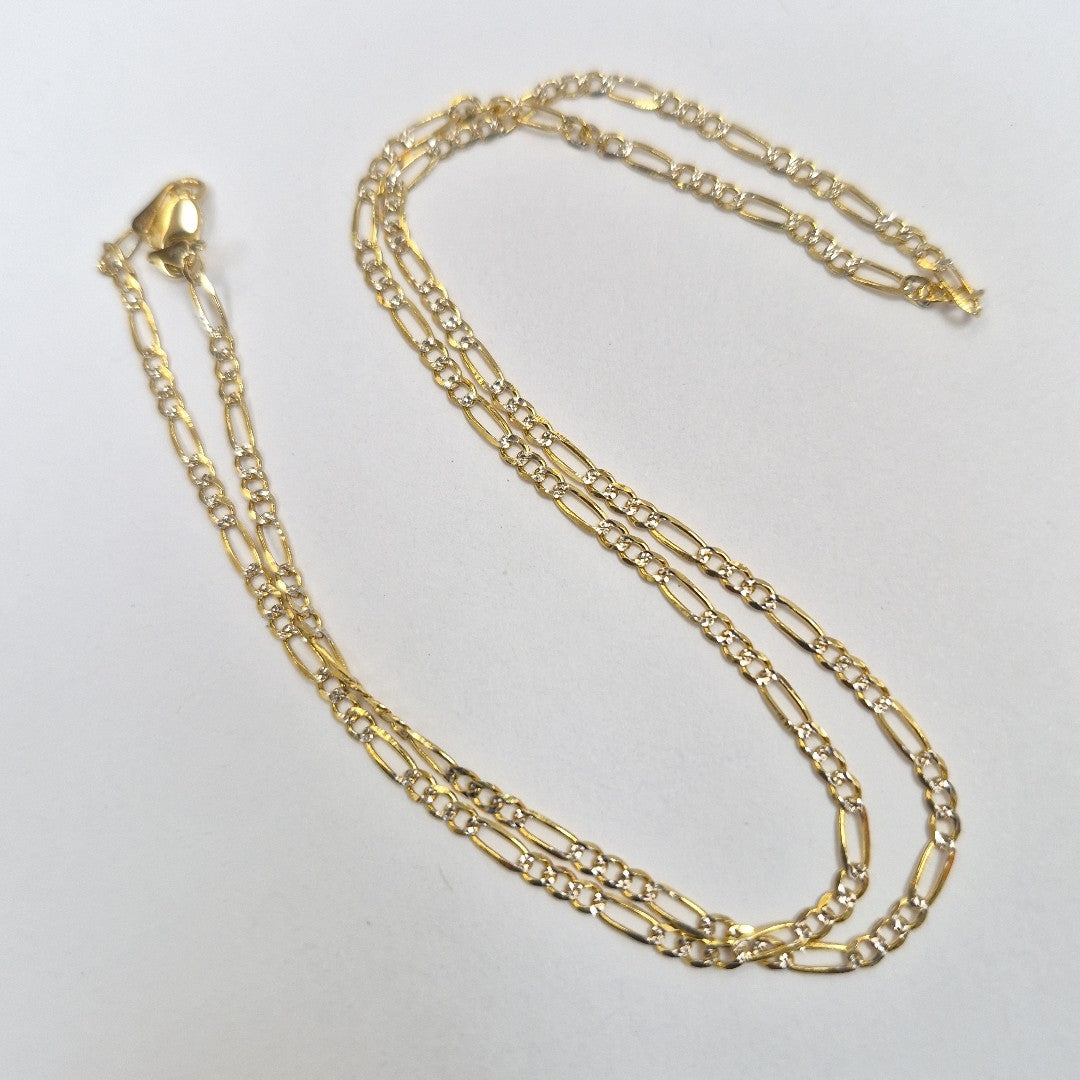 CADENAS TEJIDO 3X1 DIAMANTADA ORO 14K 55 CM 4.5 GR (NUEVO)