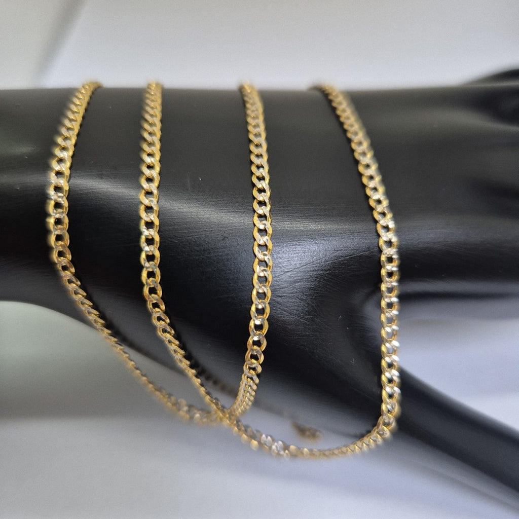CADENAS BARBADA DIAMANTADA ORO 14K 60 CM 6.2 GR (NUEVO)