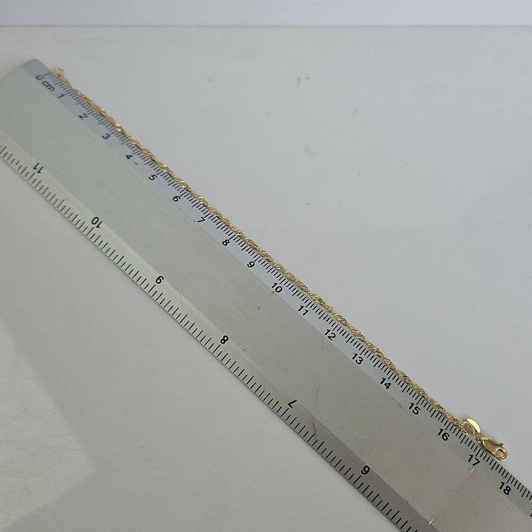 PULSERAS TEJIDO MEDIO TZL ORO 14K 18 CM 1.3 GR (NUEVO)