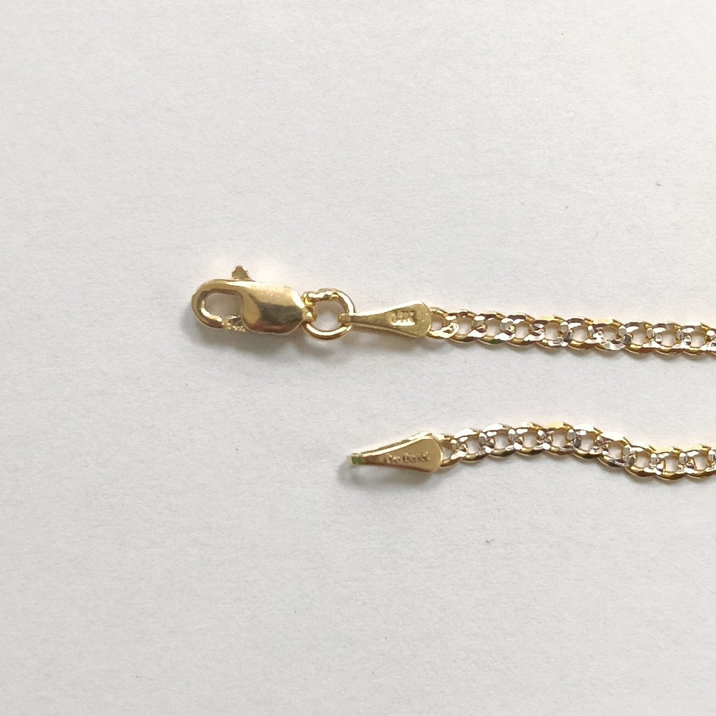 PULSERAS BARBADA DIAMANTADA ORO 14K 18 CM 2.4 GR (NUEVO)