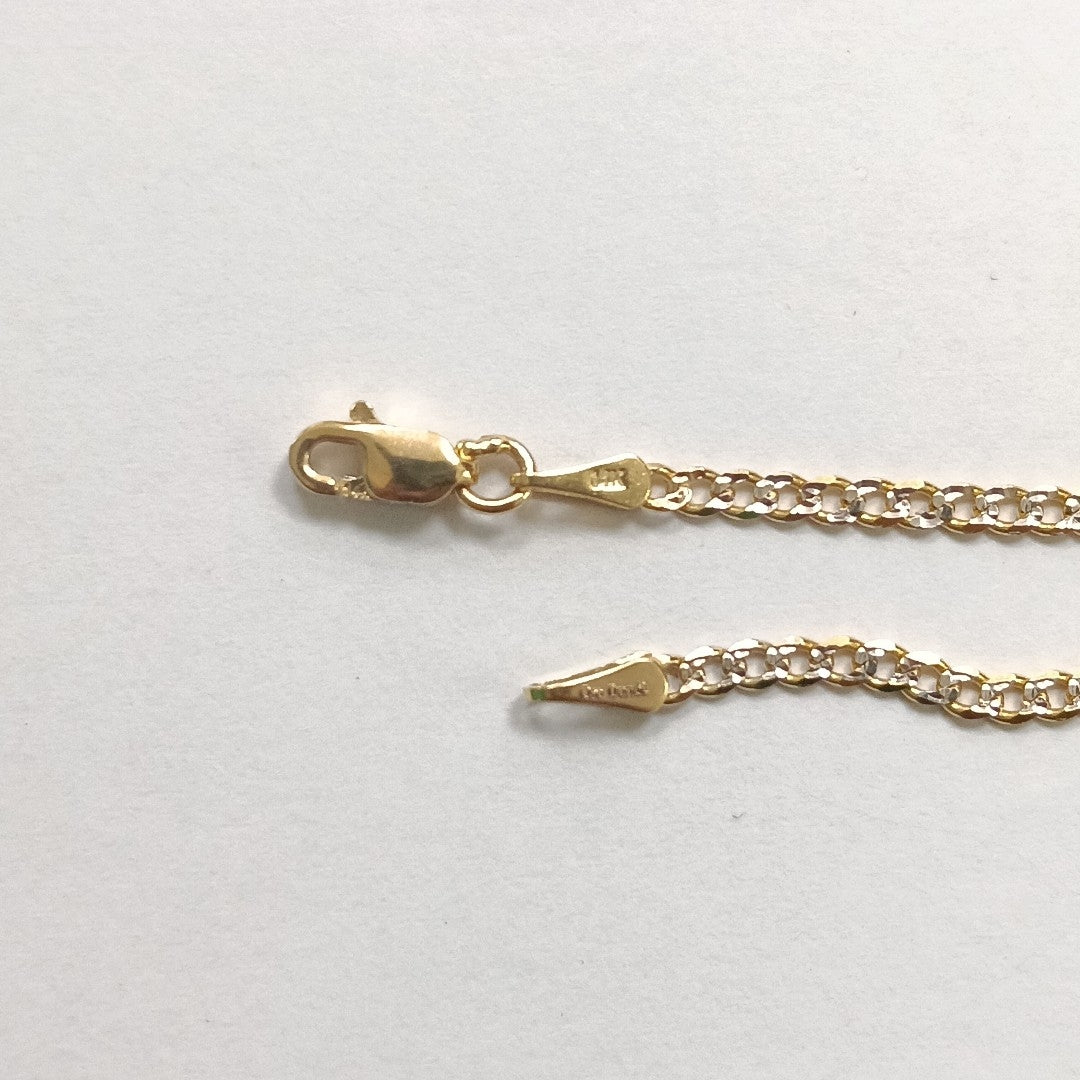 PULSERAS BARBADA DIAMANTADA ORO 14K 18 CM 2.4 GR (NUEVO)