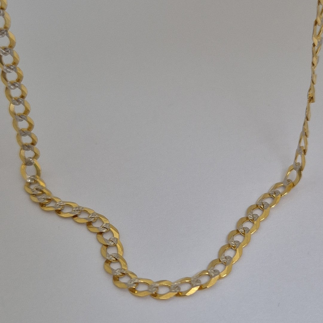CADENAS BARBADA DIAMANTADA ORO 14K 60 CM 9.5 GR (NUEVO)