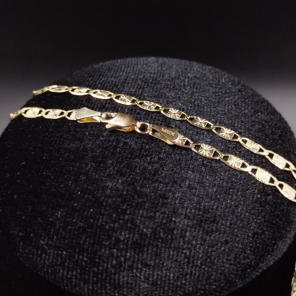CADENAS TEJIDO GUCHI ORO 14K 55 CM 7.1 GR (NUEVO)