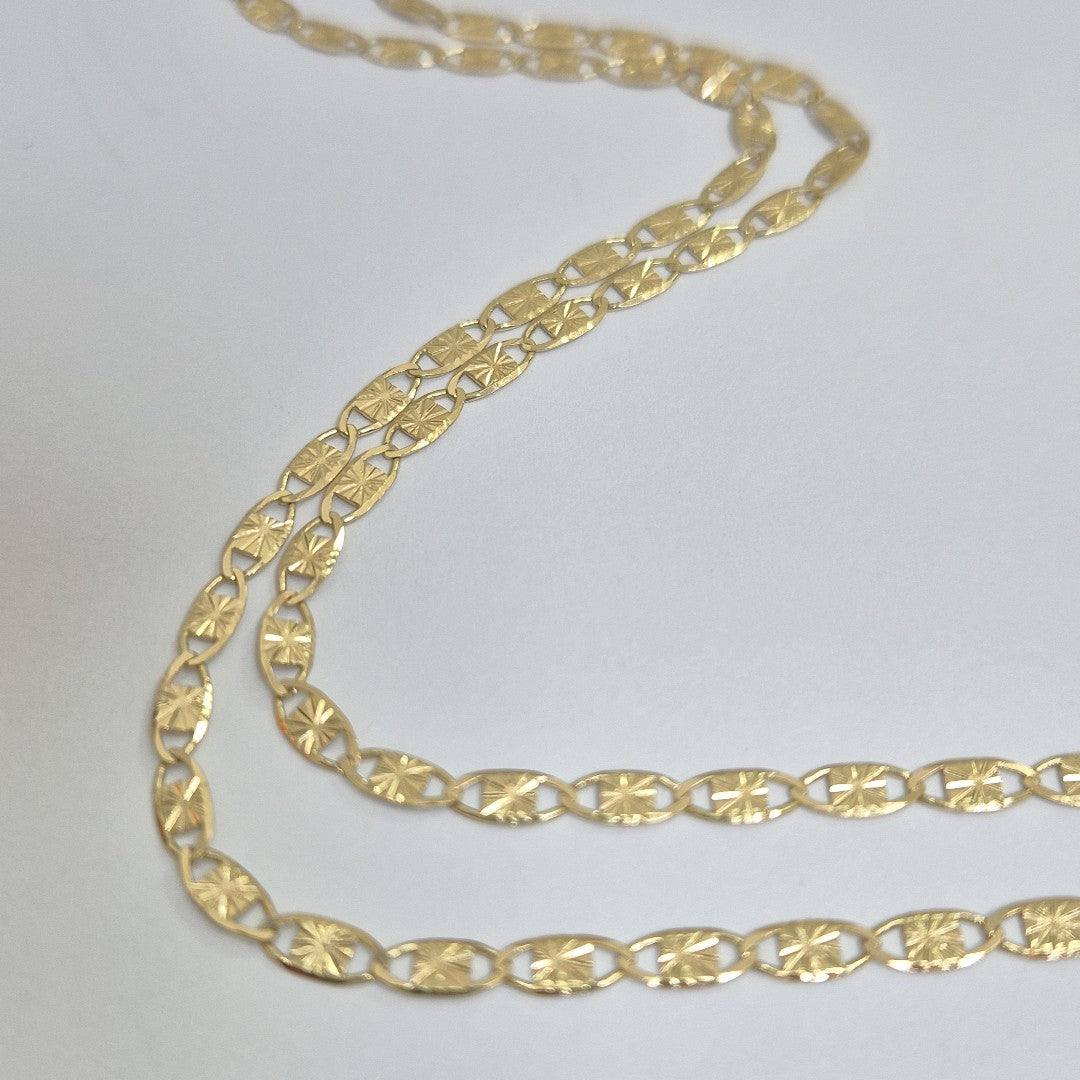 CADENAS TEJIDO GUCHI ORO 14K 55 CM 6.9 GR (NUEVO)