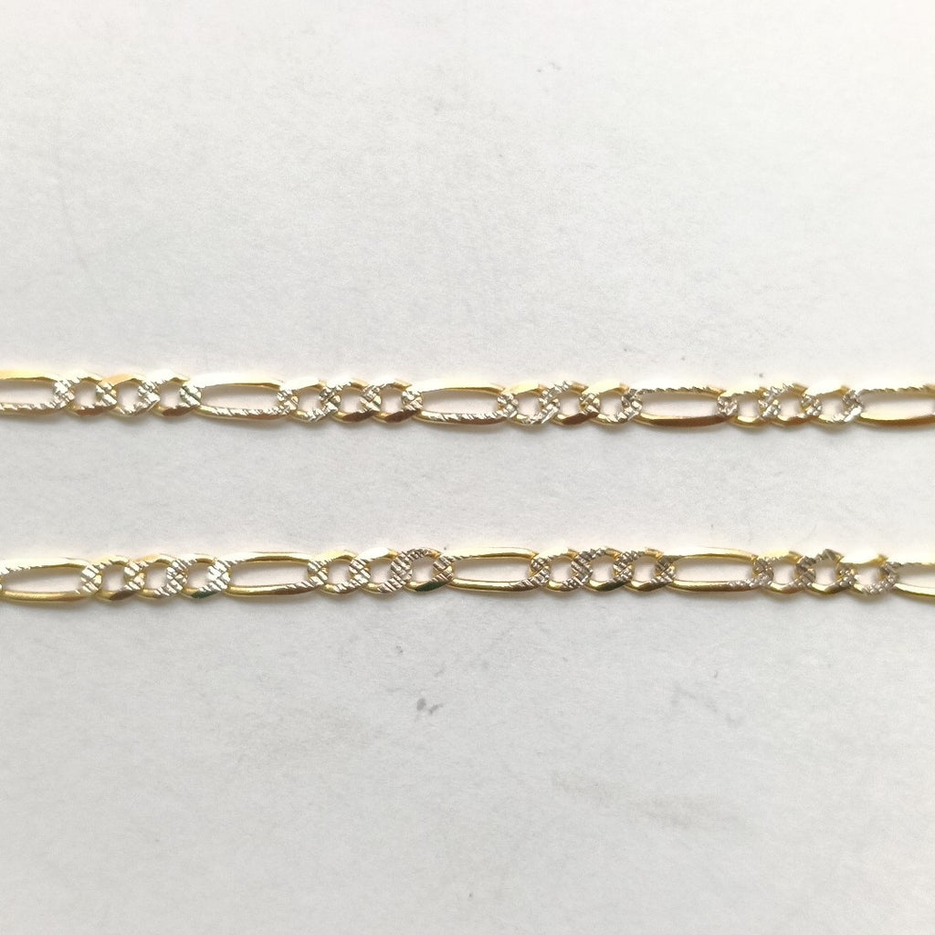 CADENAS TEJIDO 3X1 DIAMANTADO ORO 10K 60 CM 6.8 GR (NUEVO)