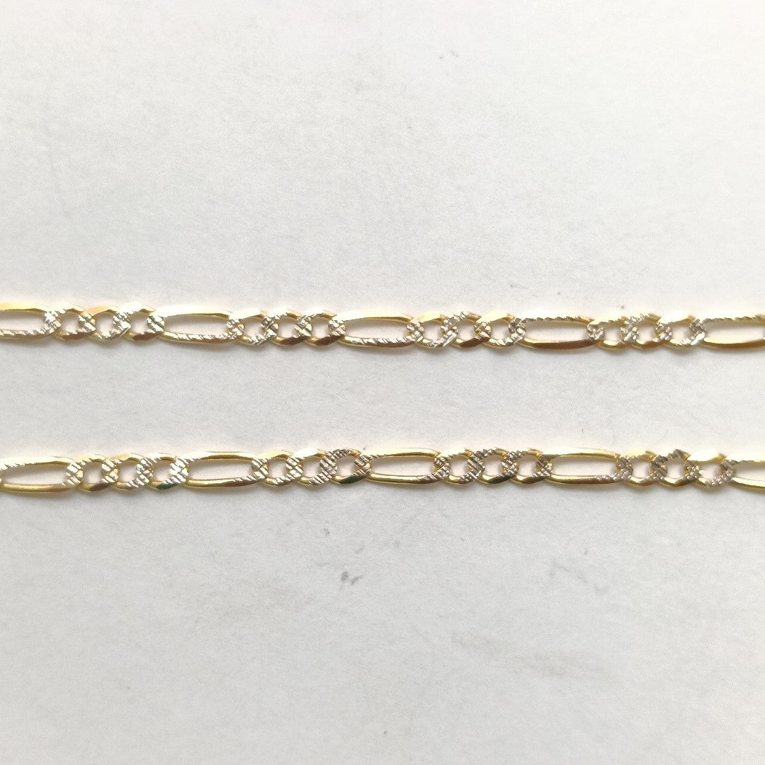 CADENAS TEJIDO 3X1 DIAMANTADO ORO 10K 60 CM 6.8 GR (NUEVO)