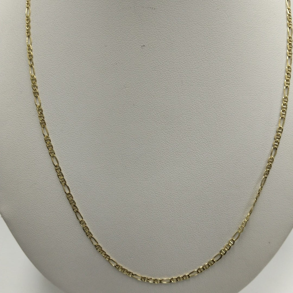CADENAS TEJIDO FIGARO GUCHI ORO 10K 55 CM 4.8 GR (NUEVO)