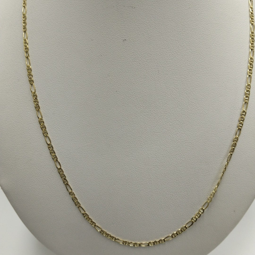 CADENAS TEJIDO FIGARO GUCHI ORO 10K 55 CM 4.8 GR (NUEVO)