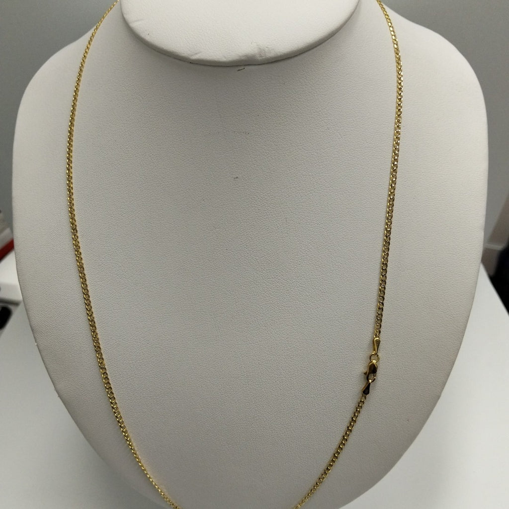 CADENAS BARBADA DIAMANTADA ORO 14K 60 CM 6.2 GR (NUEVO)