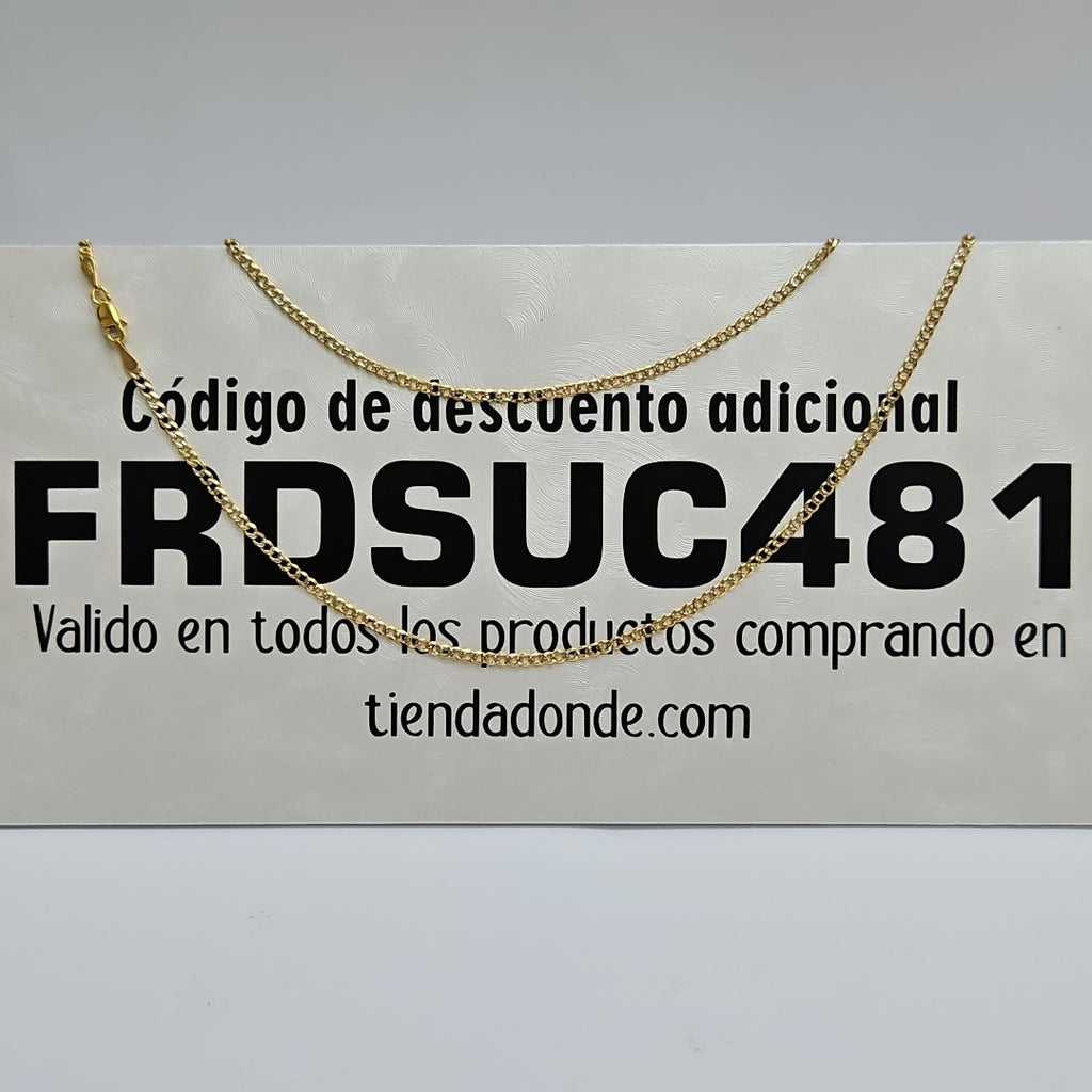 CADENAS BARBADA DIAMANTADA ORO 14K 60 CM 6.2 GR (NUEVO)