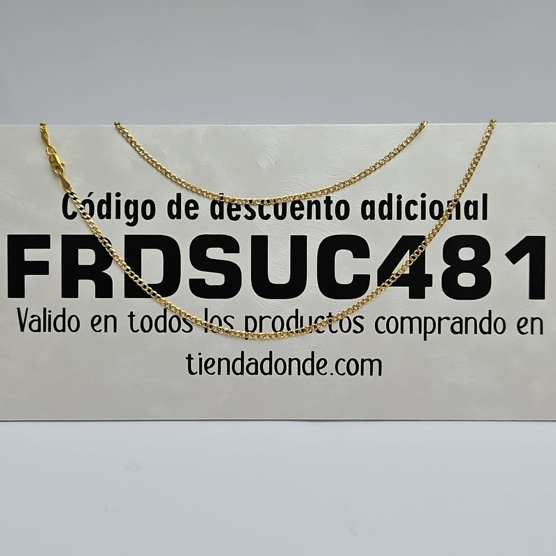 CADENAS BARBADA DIAMANTADA ORO 14K 60 CM 6.2 GR (NUEVO)