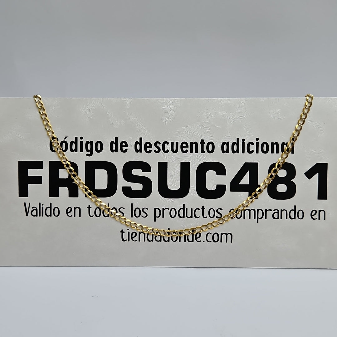 CADENAS BARBADA DIAMANTADA ORO 14K 55 CM 8.6 GR (NUEVO)