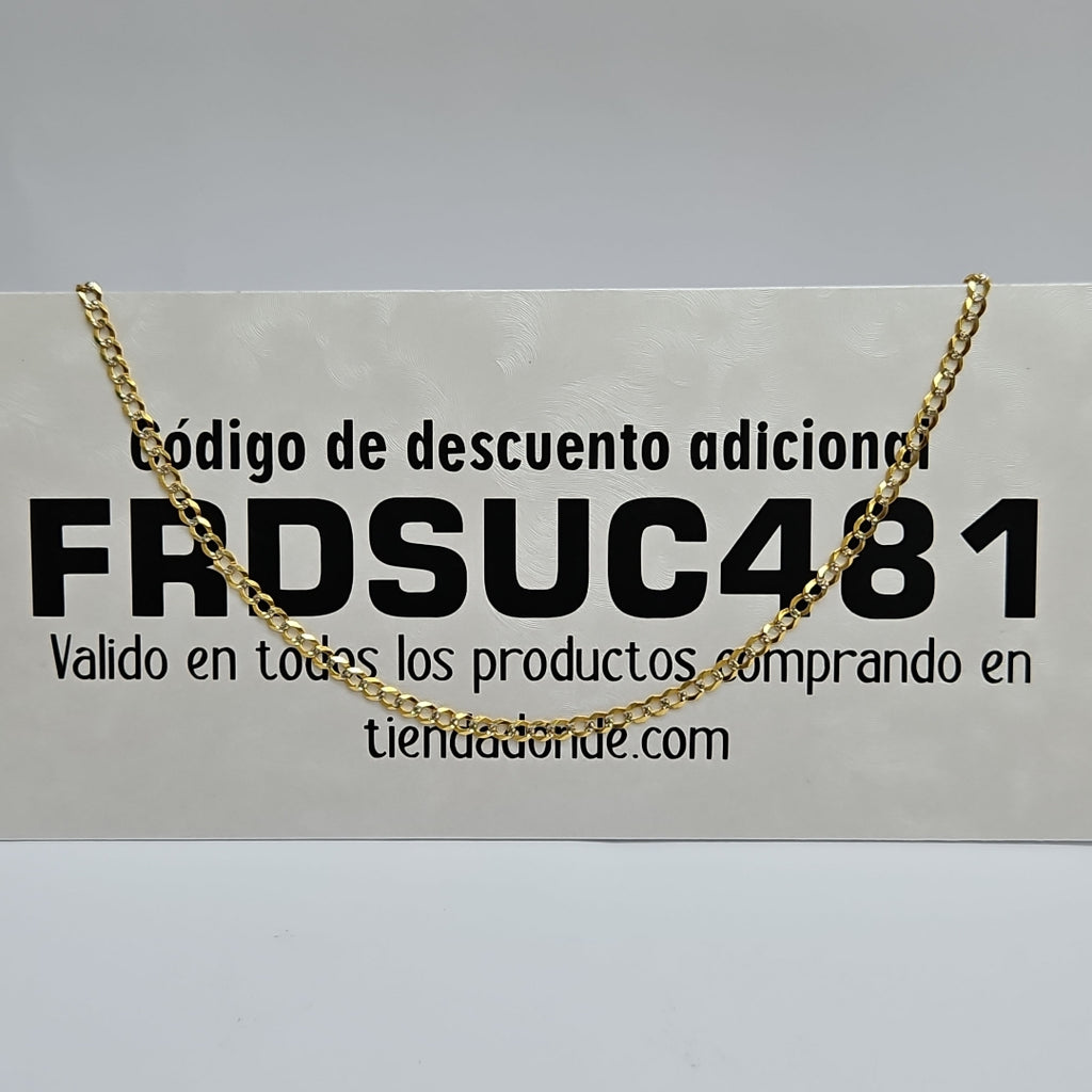 CADENAS BARBADA DIAMANTADA ORO 14K 55 CM 8.8 GR (NUEVO)