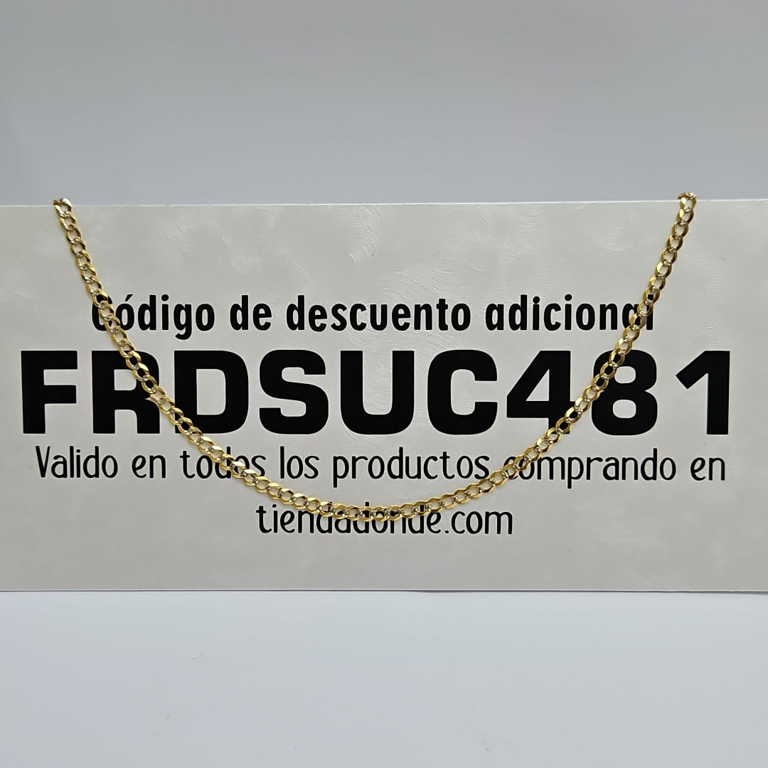 CADENAS BARBADA DIAMANTADA ORO 14K 55 CM 8.8 GR (NUEVO)